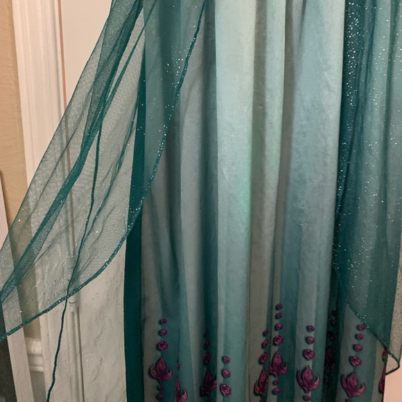 Disney Frozen Kids Anna Nightgown Dress - Black and Teal - Picture 4 of 6